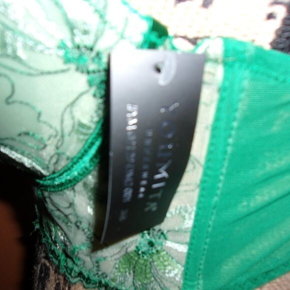 Youmita Green Floral Longline Plunge 34B Bra NWT - Picture 7 of 9